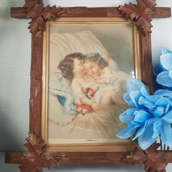 Antique ANCIENT BLACK FOREST ADIRONDACK NUT, Tramp Art, from the 1870, 1940s. - Picture 9 of 16